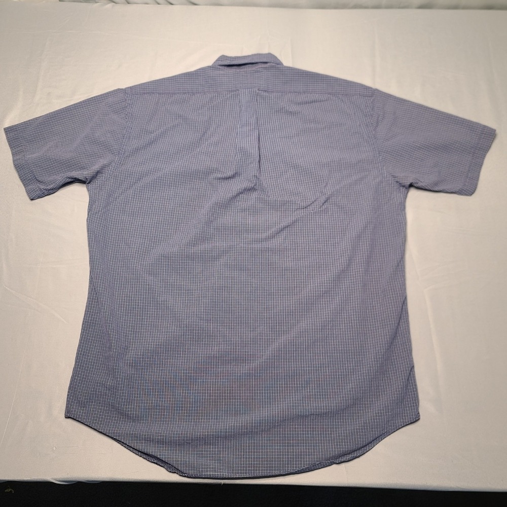 VTG Ralph Lauren Blake Shirt Mens Medium Blue Micro Check Old Money Cotton Pony - Picture 6 of 7